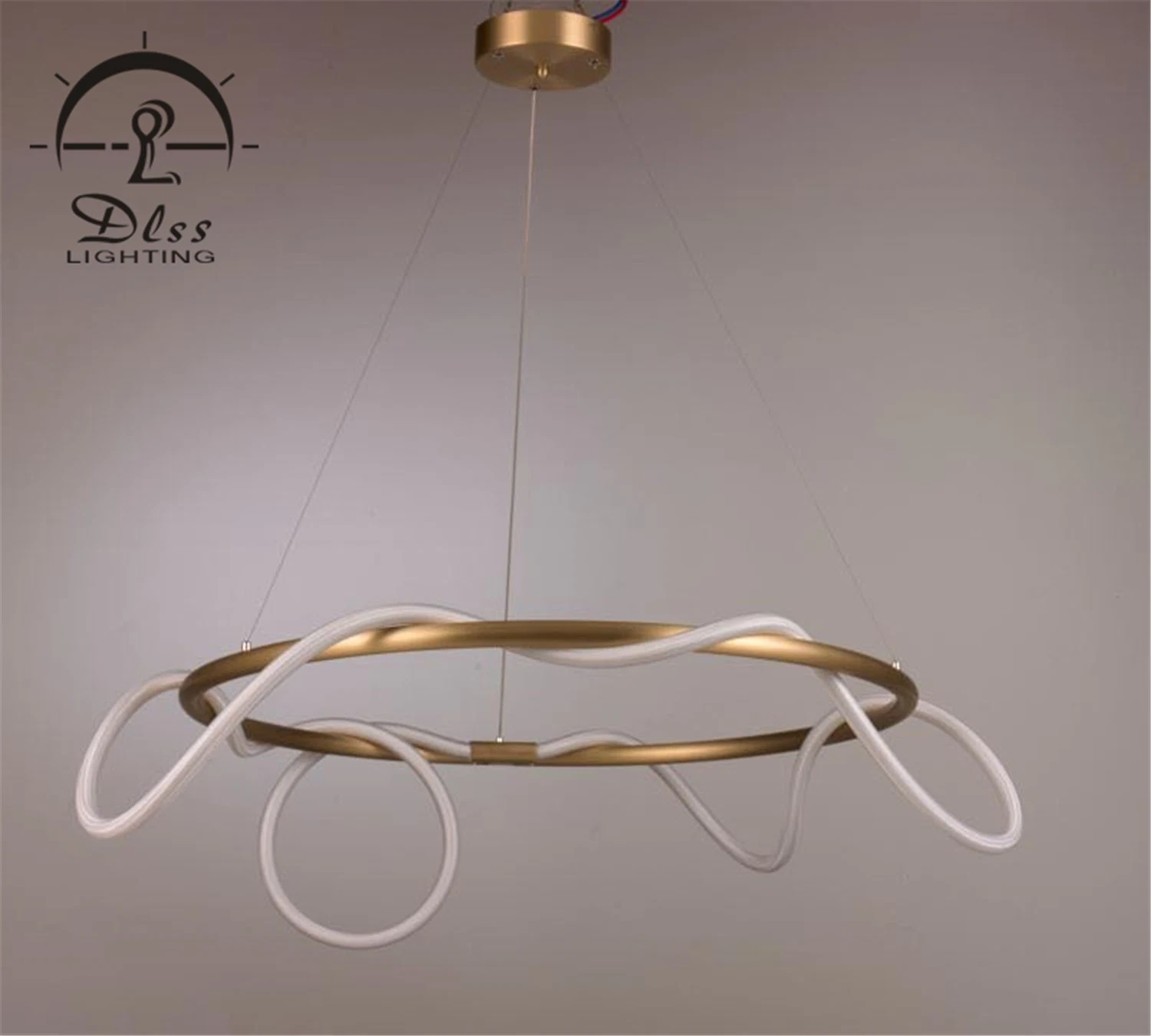 Flexível Lustre moderno tecido LED longo de nylon macia Lâmpada Linha Iluminação Pendente