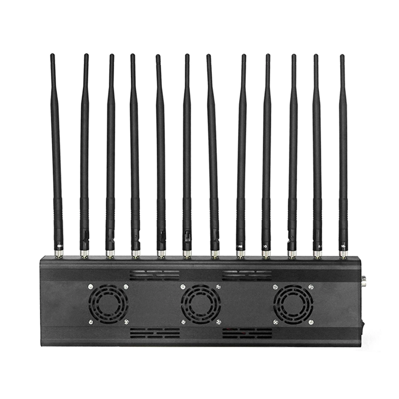 جهاز سطح المكتب 12 قناة جهاز منع جهاز Wi-Fi من نوع Jammer VHF UHF GPS جامير إشارة الهاتف المحمول 2/3/4/5 جم