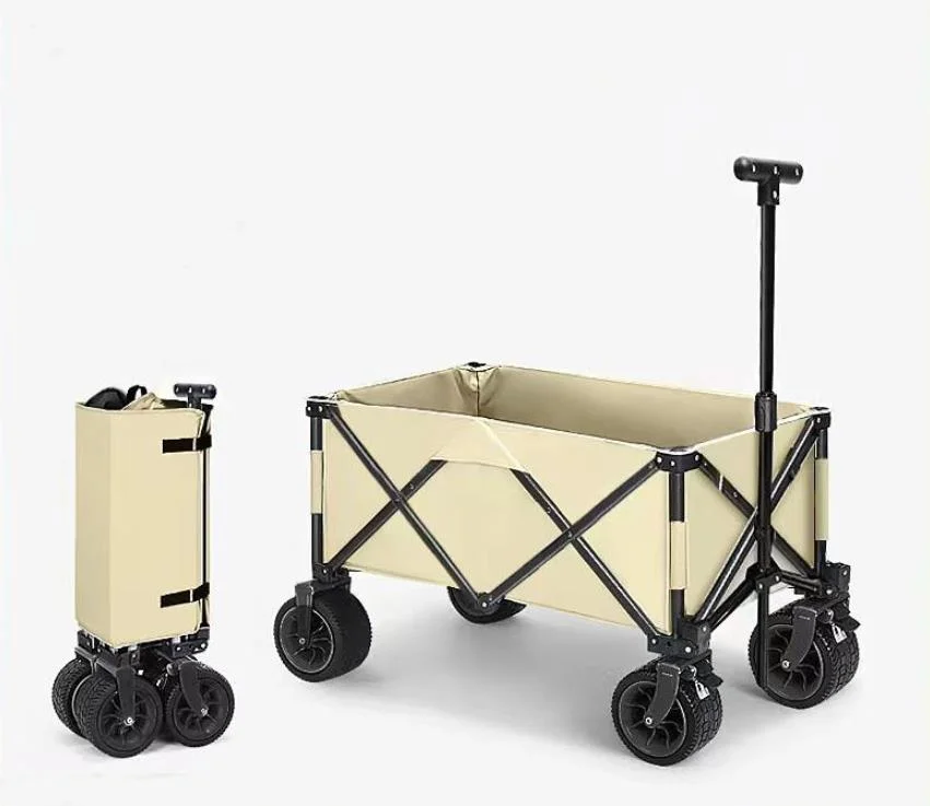 Outdoor Picnic Beach Camping Wagon Camping Cart Trolley Garden Trail Foldable Collapsible Folding Utility Cart Wagon