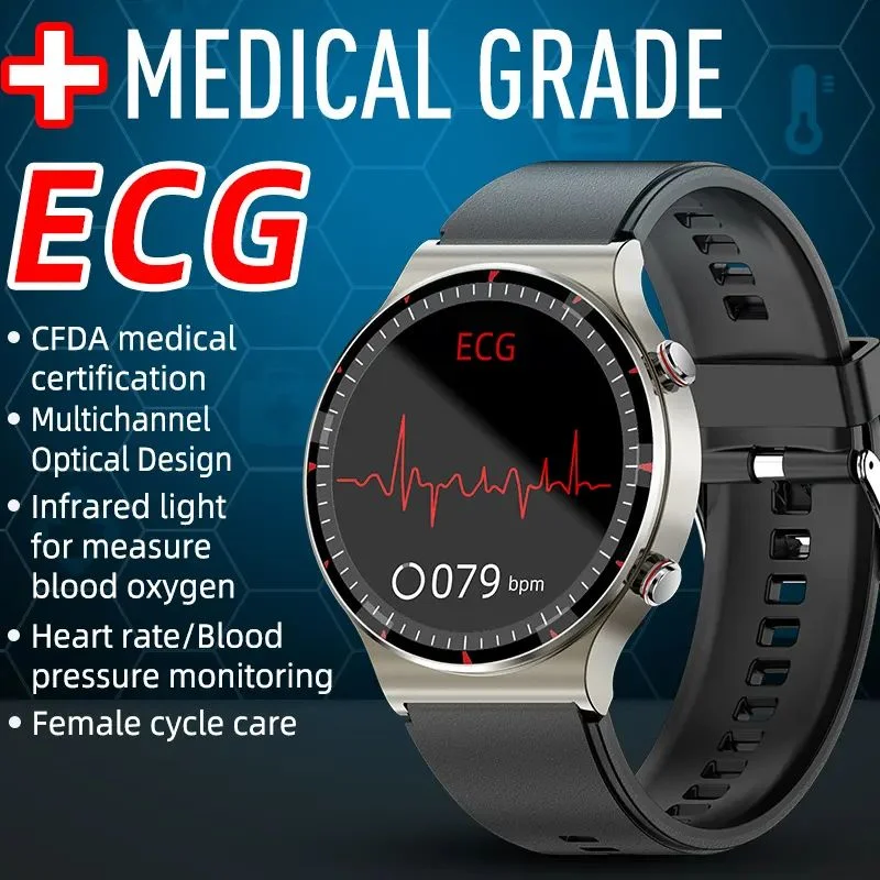 GPS Round Amoled Screen Full Touch Smart Watch G08 Medical Grade Health Monitoring Blood Oxygen Smartwatch for Ios Android