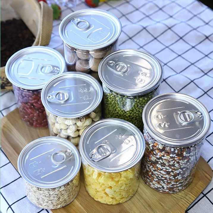 Pet Plastic Food Cans with Easy Open End and Screw Cap