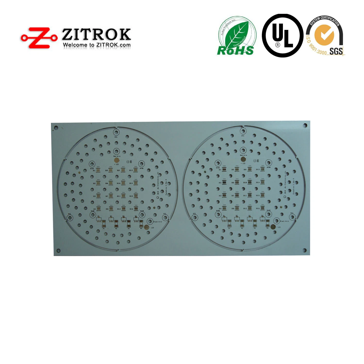 Aluminum PCB, Electronics Light Printed Circuit Board, Metal Core Pressure Resistance 3000V Thermal Conductivity 1.0W PCB Board