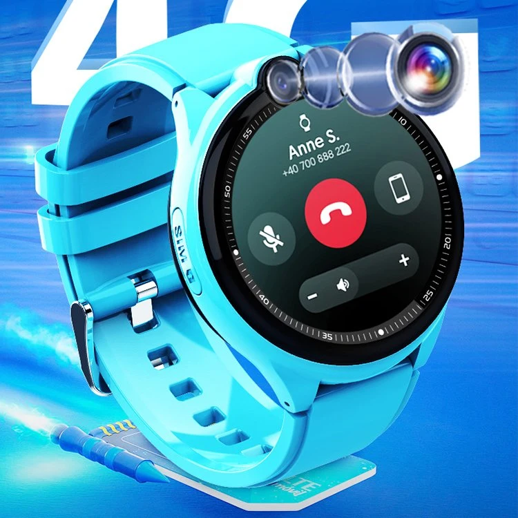 New 4G IP67 Waterproof Round Touch Screen HD Video Call Child SOS Smart Watch Tracking Kids GPS Tracker Watch