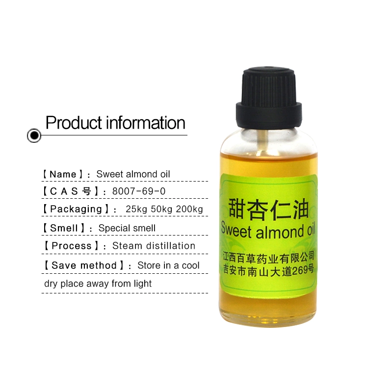 Factory Wholesale/Supplier Natural Pure Carrier Oil Sweet Almond Oil for Cosmetic