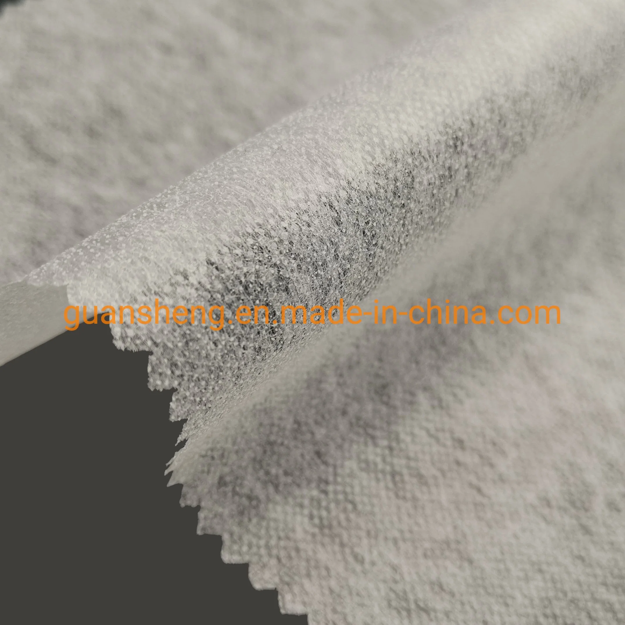 Made in China High quality/High cost performance Non-Woven Interlining Basic Fabric Fusible Interlining Fabric Made of Nylon and Polyester White Black Charcoal Col