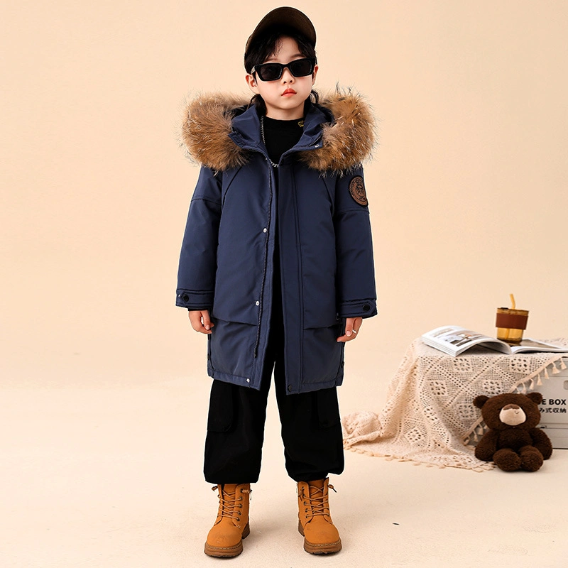 Hot Sale Winter Kids Simple MID Long Korean Style Boys Apparel