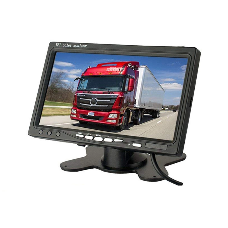 7 Inch TFT LCD Color Monitor 2 Video Input Car Rear View Monitor DVD VCR Monitor with Remote and Stand