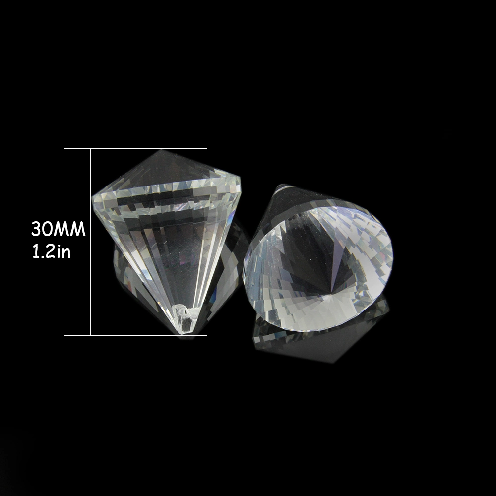 2021 Neu 30mm klare spitze Tropfen Anhänger Prism Kristallglas Bälle Kronleuchter Teile Haushalt Exquisite Kristall-Lampe Dekoration