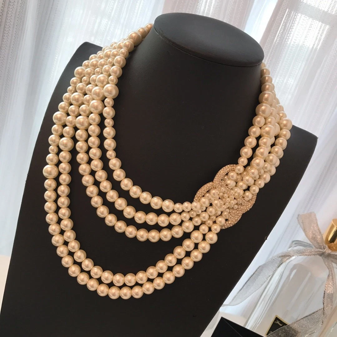 Luxury Pearl Jewelry Designer Famous Brand Pearl Necklace Fashion Banquet Pearl Necklace