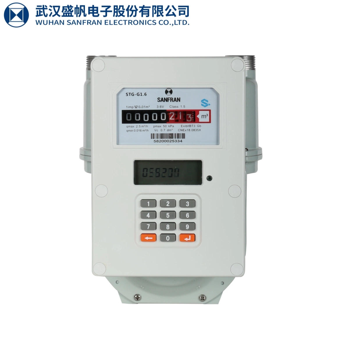 Split IEC62055 prépayé de clavier Sts Compteur de gaz