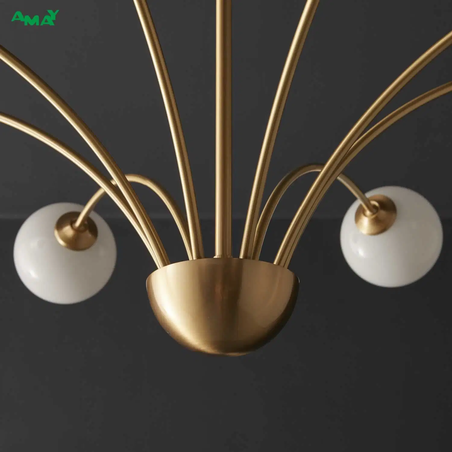 Brass Decorartion Lamp G9 Glass Material 10 Lights Chandelier