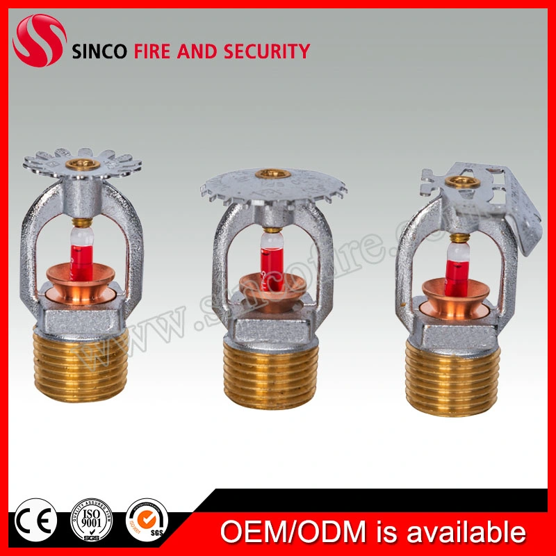 1/2 3/4 Inch NPT/ BSPT Brass Material Sprinkler Head Upright/Pendent/Sidewall Fire Sprinkler