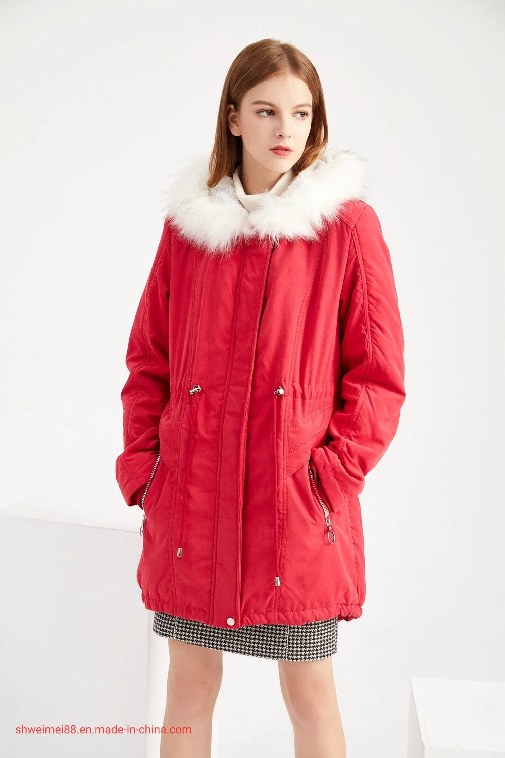 De la mujer invierno espesar Parka militar Chaqueta polar algodón Dama caliente Puffer chaqueta con capucha de piel chaquetas de bajada al por mayor de prendas de vestir exterior