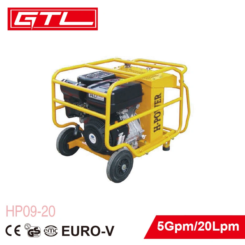 9CV de potencia hidráulica portátil gasolina Unidad para la construcción de carreteras y el mantenimiento de Emergencia (HP09-20)