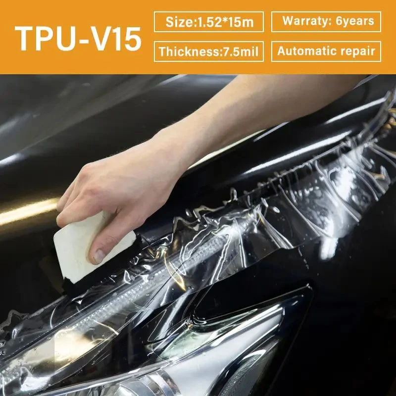 TPU-V15 7,5mil brillante película para coche TPU Pintura PPF anti amarillamiento Película de protección