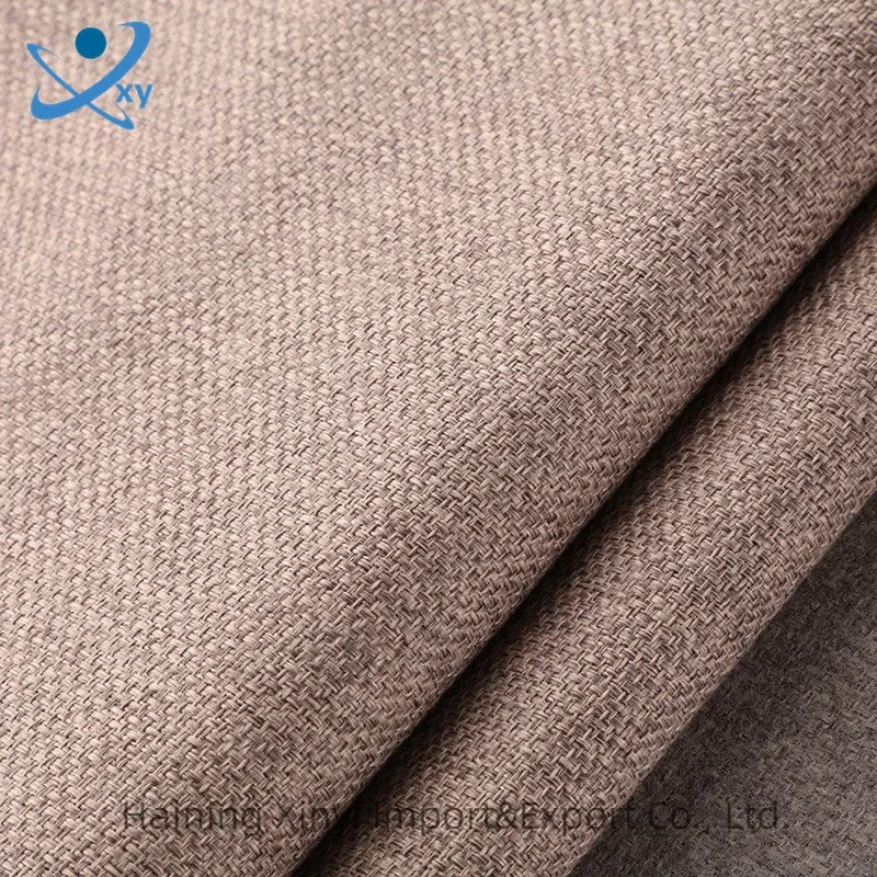 Kostenlose Probe 100% Polyester Leinen Rayon Plain Gefärbte Gewebte Polstervorhang Und Sofakleidung