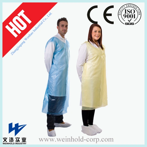 Disposable Plastic PE CPE LDPE HDPE Apron for Medical and Household