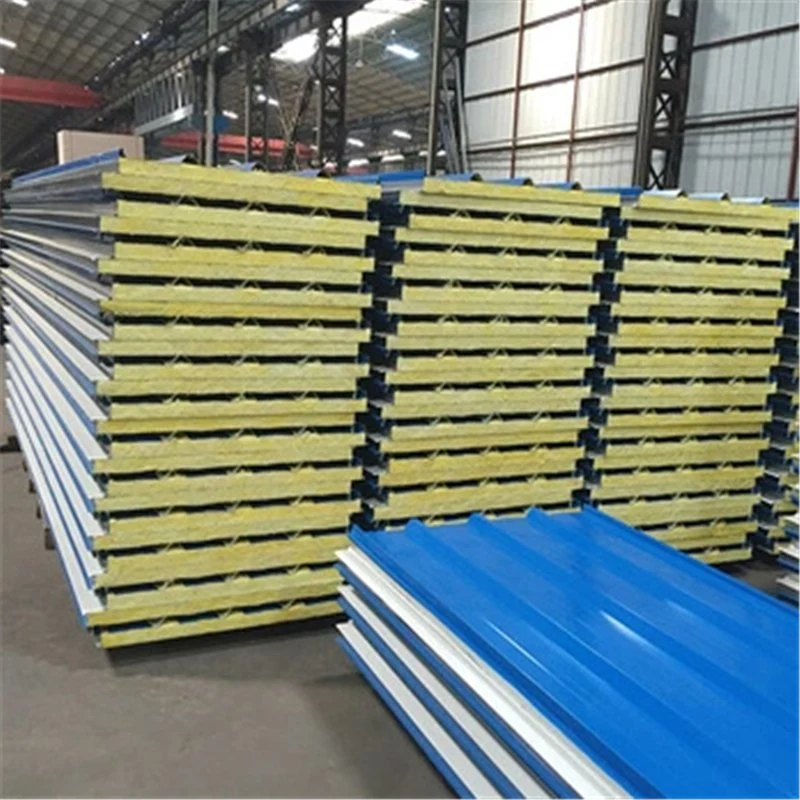 Mineral Wool/Rock Wool/Glass Wool Sandwich Panel for Prefab House Wall/Ceiling/Partition