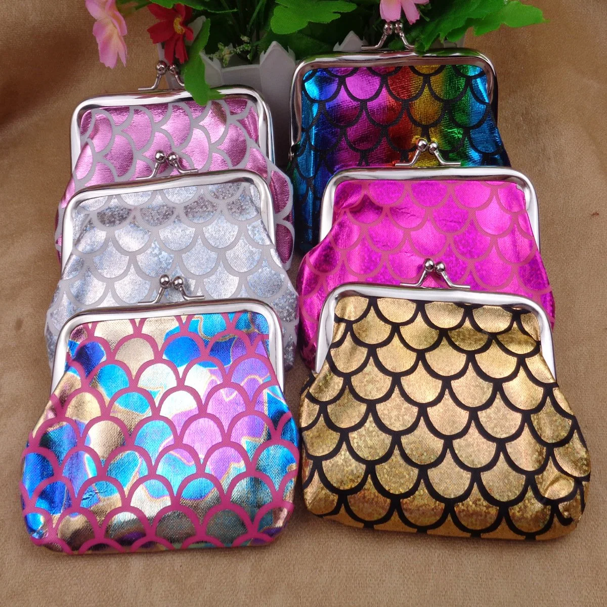 Fish Scale Wallet Bank Card Gift Bag Key Bag