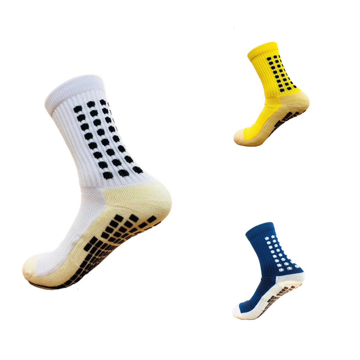 Mens Grip Socks Soccer Non Slip Socks for Men Anti Slip Hospital Socks Grippers Non Skid Training Athletic Socks Size 38-45