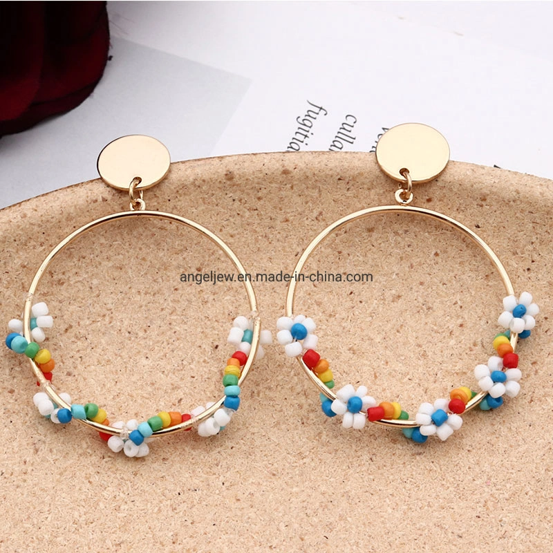 Fashion S925 Sterling Silver Gold Plating Colorful Hoop Earrings Fashion Jewelry