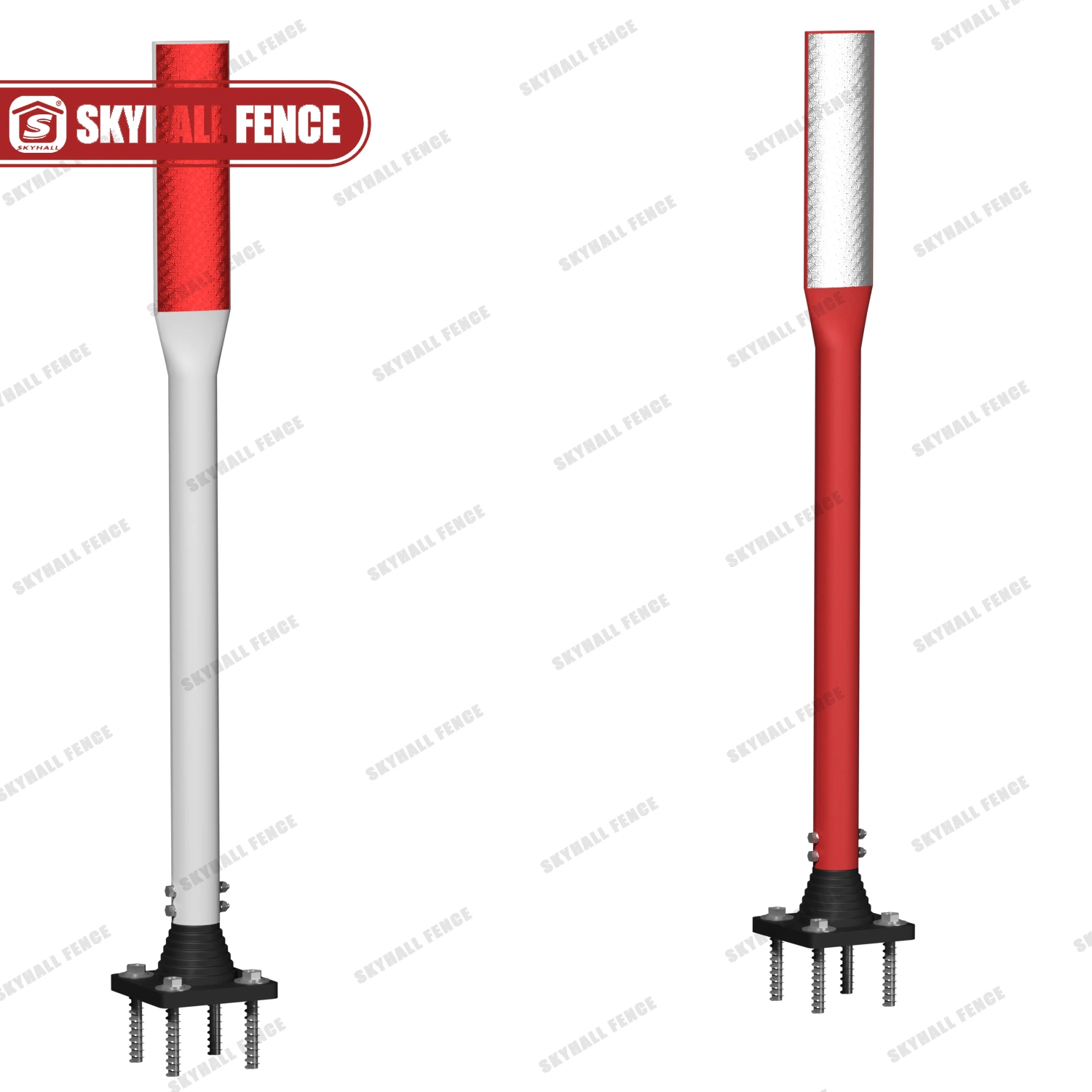 Surface Mount Plastic Traffic Delineator Posts with Reboundable Bases