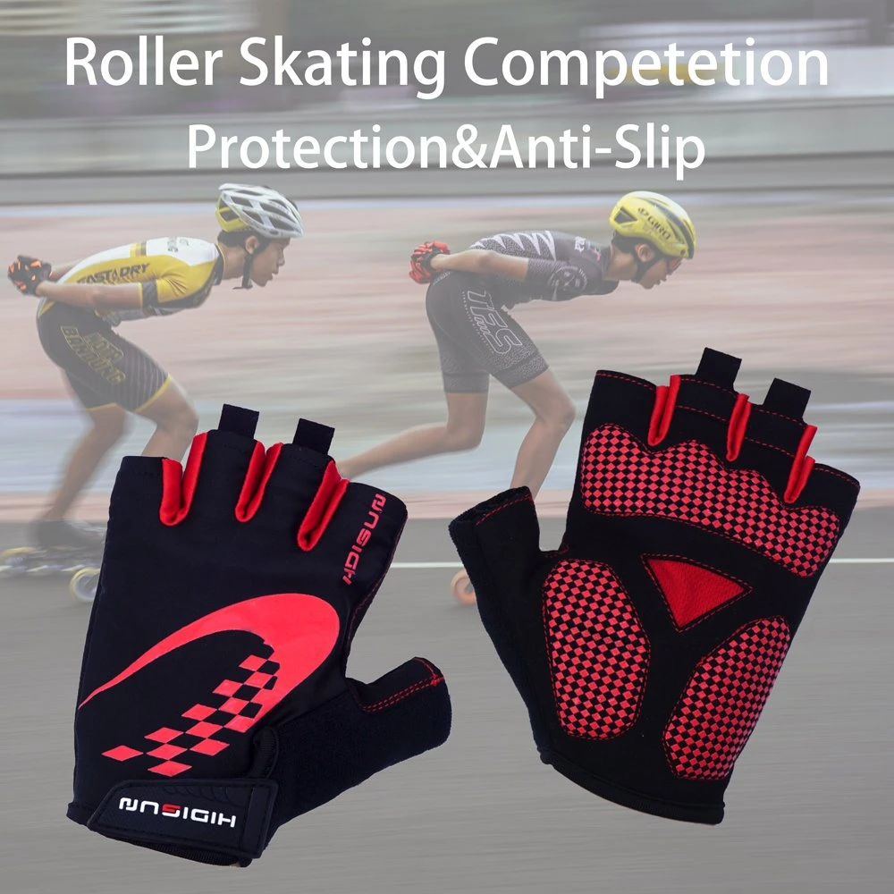 Guantes de Fitness Deportes Ciclismo Ciclismo antideslizamiento Guantes Guantes de ejercicios de gimnasio de los dedos de la mitad relleno SBR