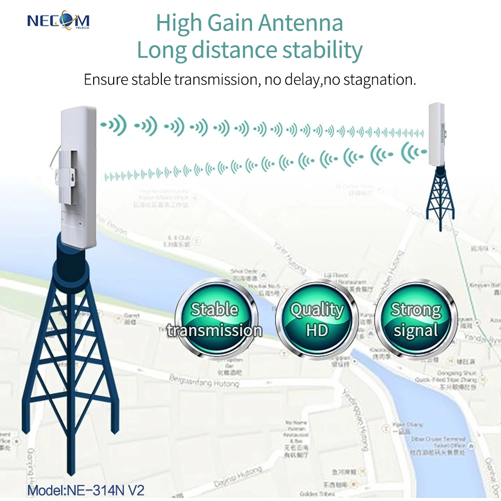 En el exterior 300Mbps Qca9531 de Qualcomm Alcance de la red inalámbrica de 2,4 Ghz Expaner Punto de acceso inalámbrico a Internet WiFi Bridge