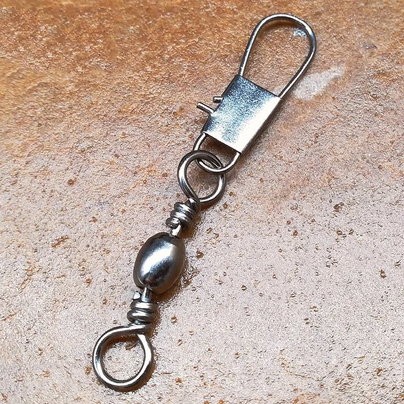 Fishing Accessories Connector Type B & Barrel Swivel Rotary Pin Copper Iron Black White Ring Snap Fishing