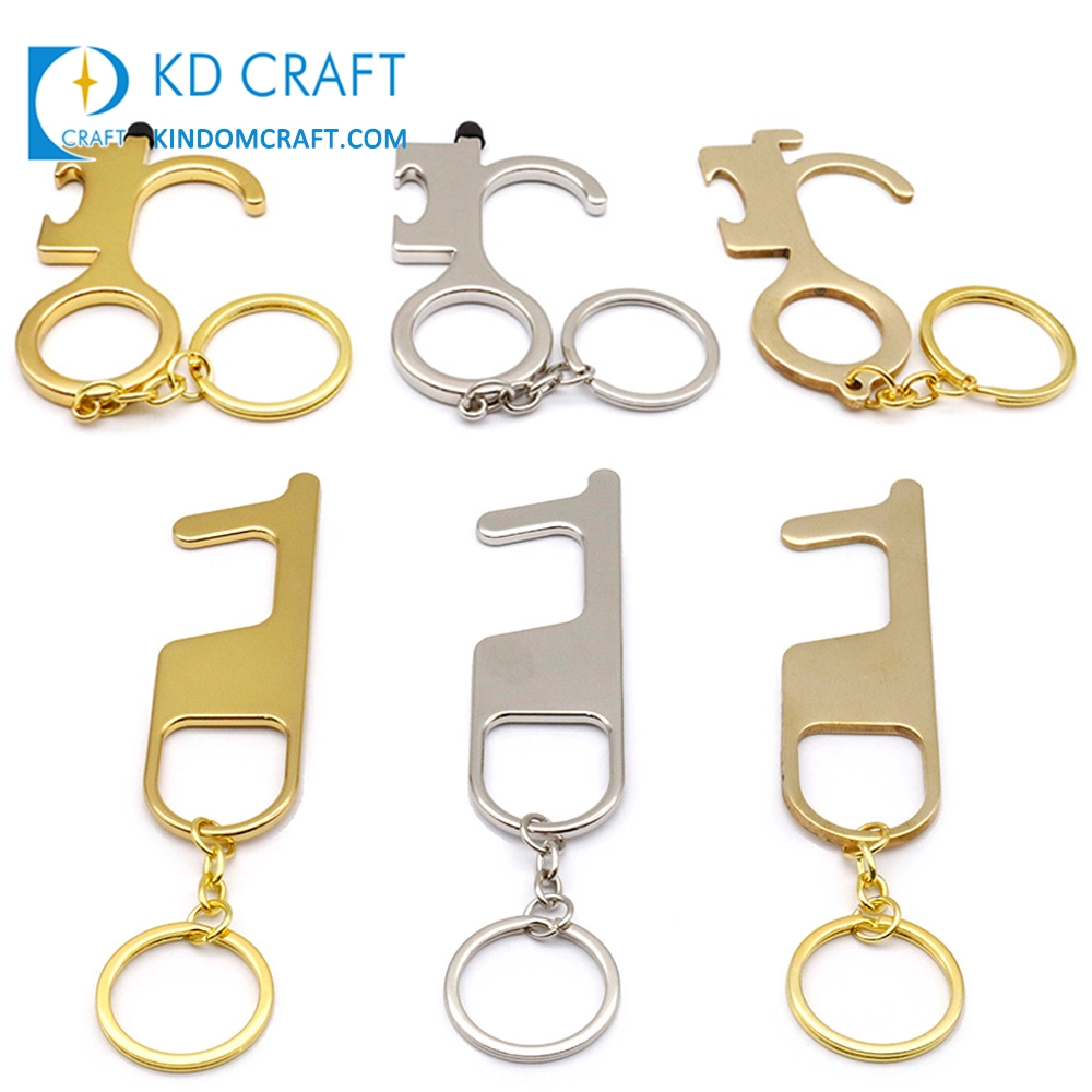 Hands Free Sanitary Germaphobe Multi Tool Hand Brass One Side handle It Door Puller Opener Tool Metal No Touch Door Opener