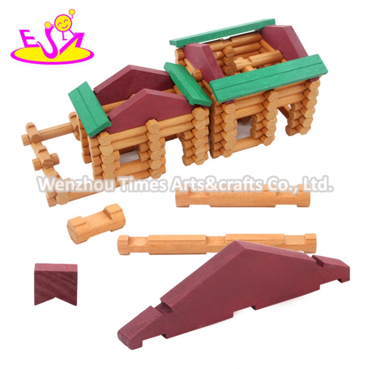 Commerce de gros de l'éducation construire maison en bois jouet pour enfants W14G051