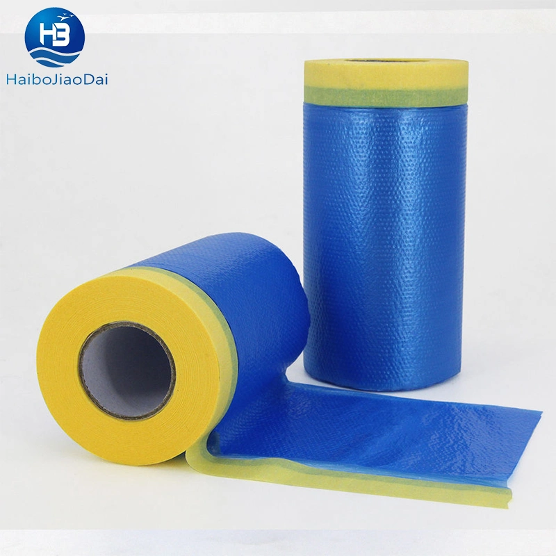 Resistant Automotive Car Pre Taped Transparent Plastic Masking Film Car Automotive Painters Tape Film Price