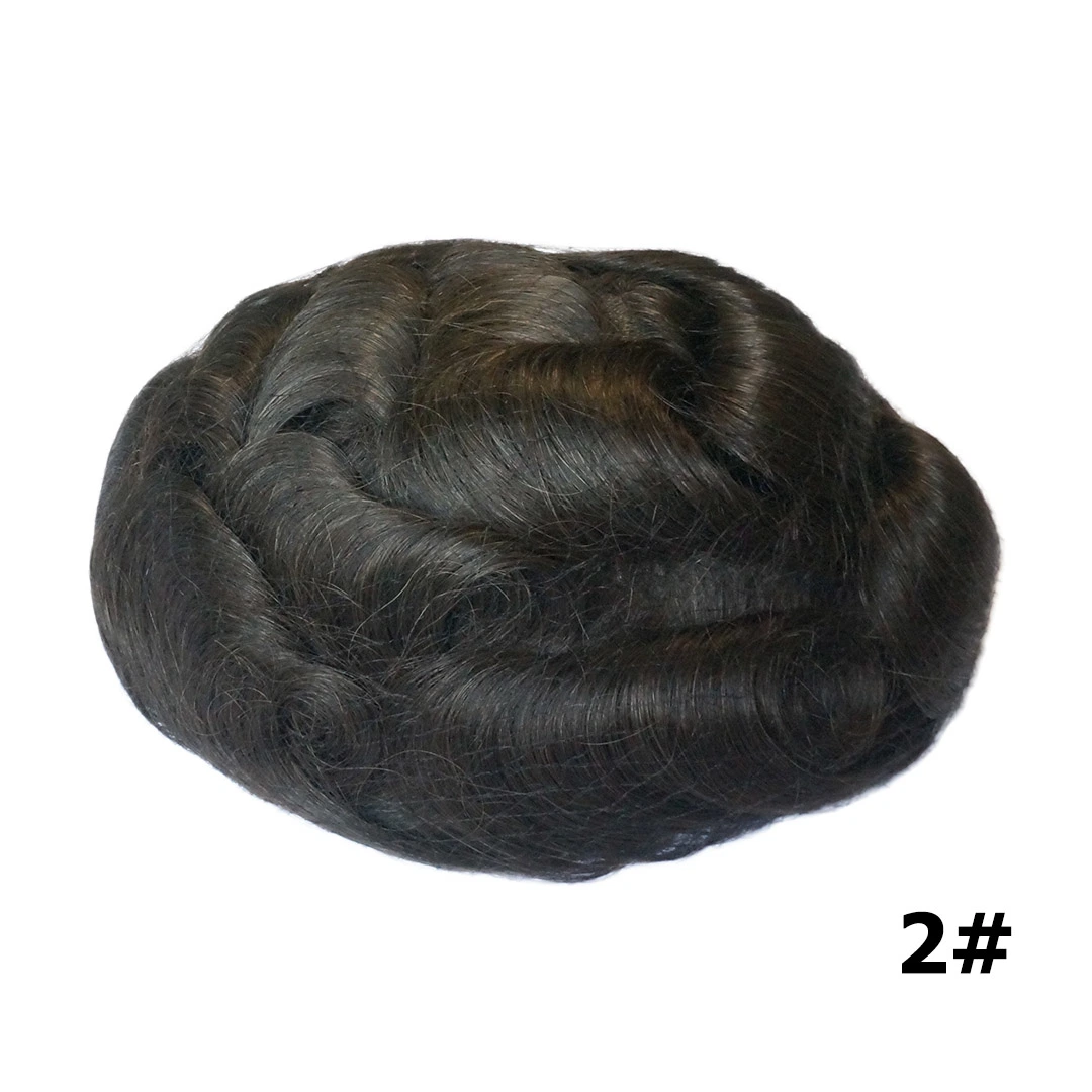 Strong Fine Mono Human Hair Natural Colour Hair Toupee Systems