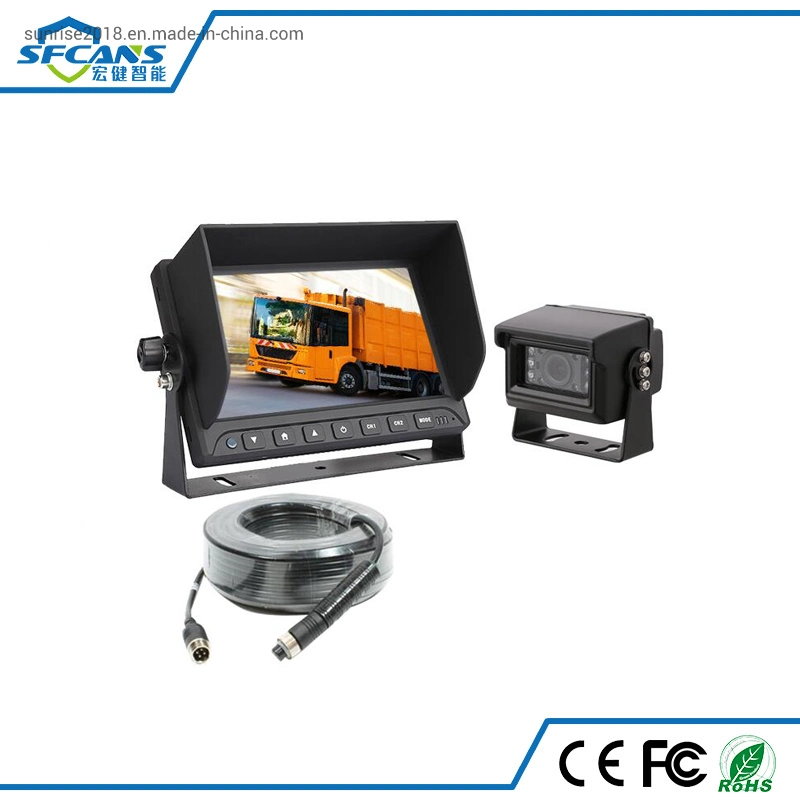 7pulgadas Quad Split/Monitor HD con cámara de visión trasera para remolque de Tractor Camión Autobús