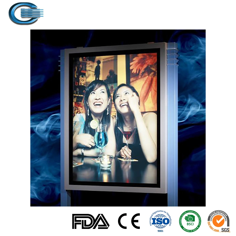 Huasheng Edge LED Module Aluminum Profile Exhibition Floor Poster Stand Double Sided Advertising Lightbox