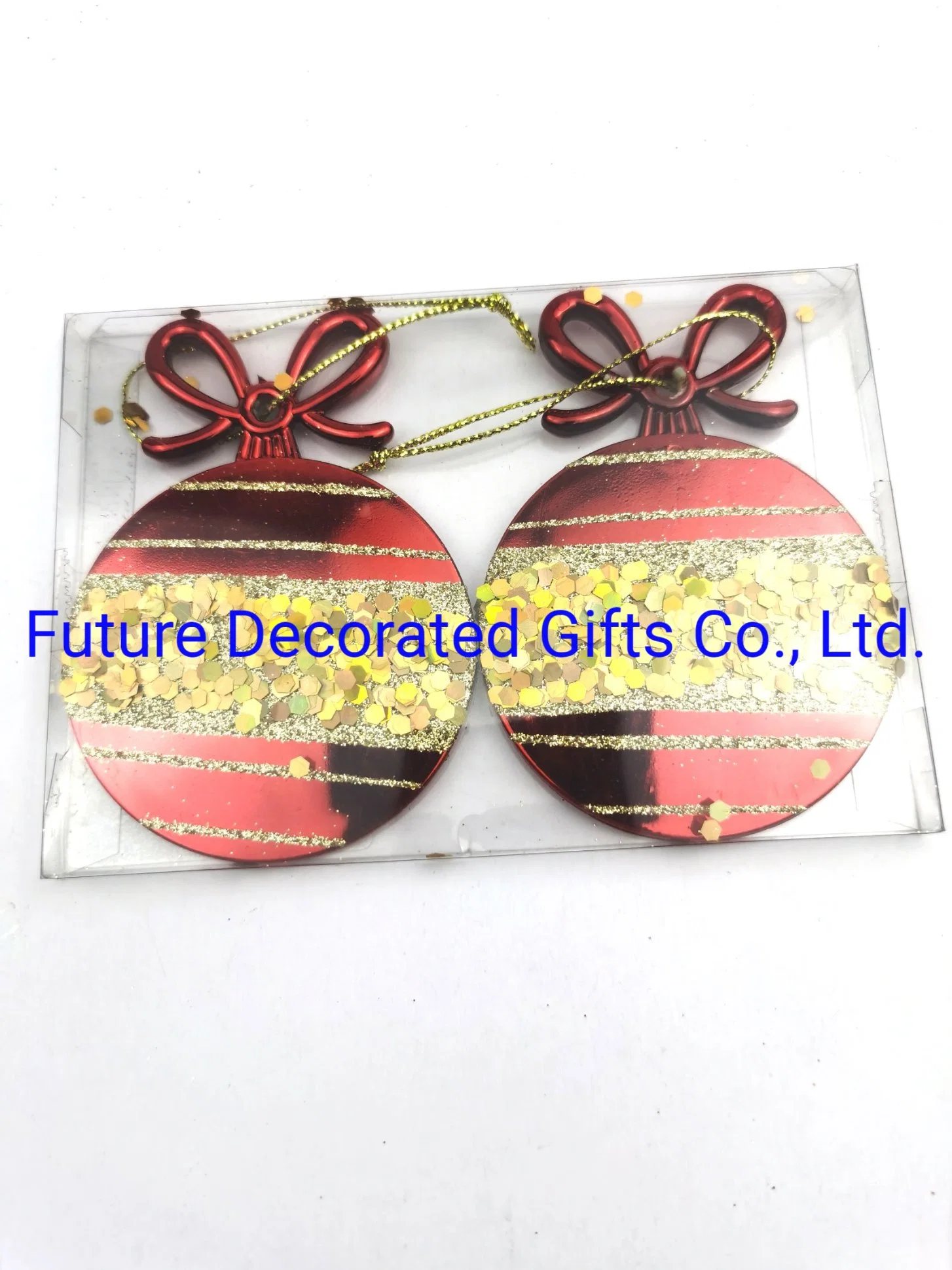 Plastic Gift Round Bag Decoration Ornament Hanging Balls on Christmas Tree