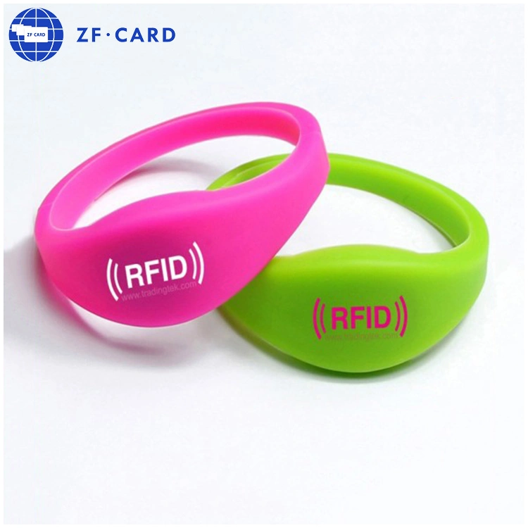 13.56MHz F1108 Mf RFID Pure Color Bracelet Silicone NFC Wristband Watch Card Wrist Band Access Control Card