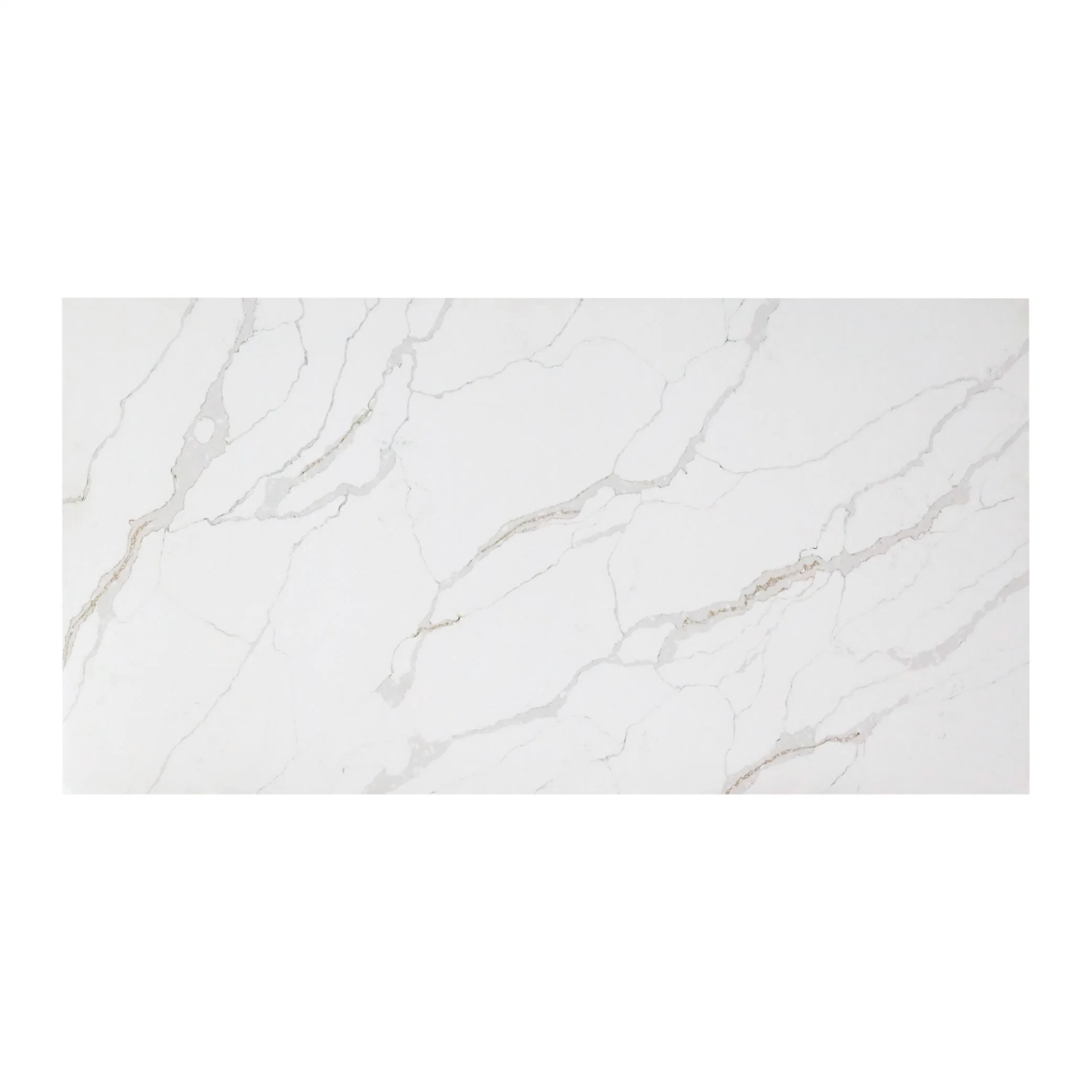 Blanco Piedra de Cuarzo Artificial Slab con venas Naturales