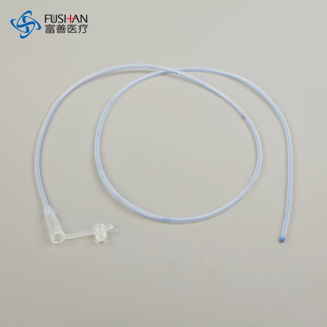 Équipement médical jetable Tube d'alimentation gastrique en silicone à 100% avec bille en acier inoxydable Fournisseur hospitalier avec CE, ISO, Cfda, FSC