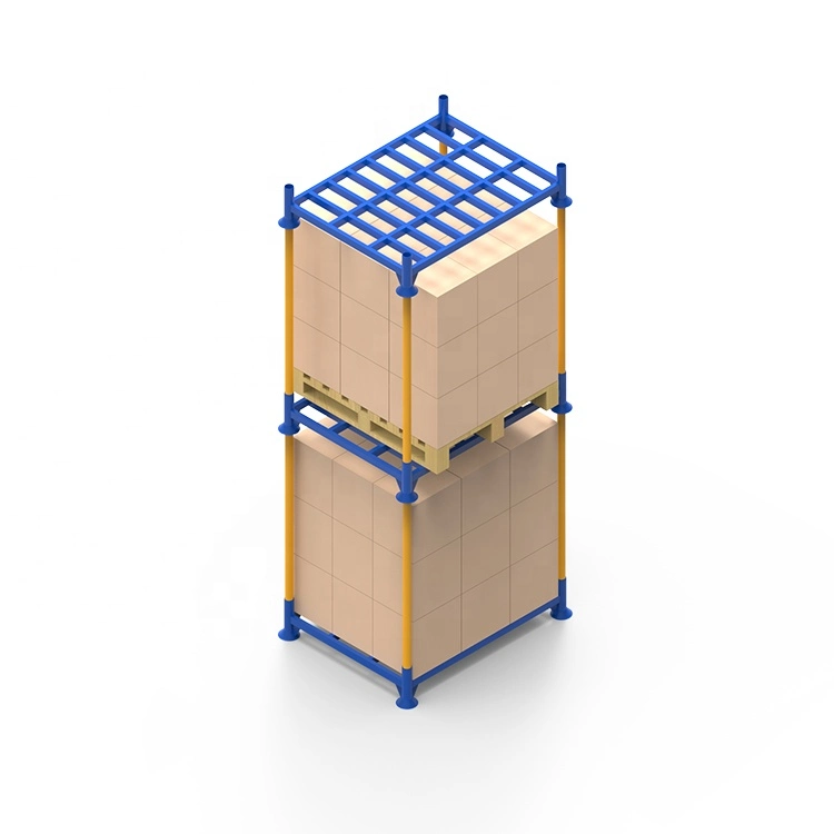 Cage de transport de stockage pliable en fil métallique pour palettes d'entrepôt empilables