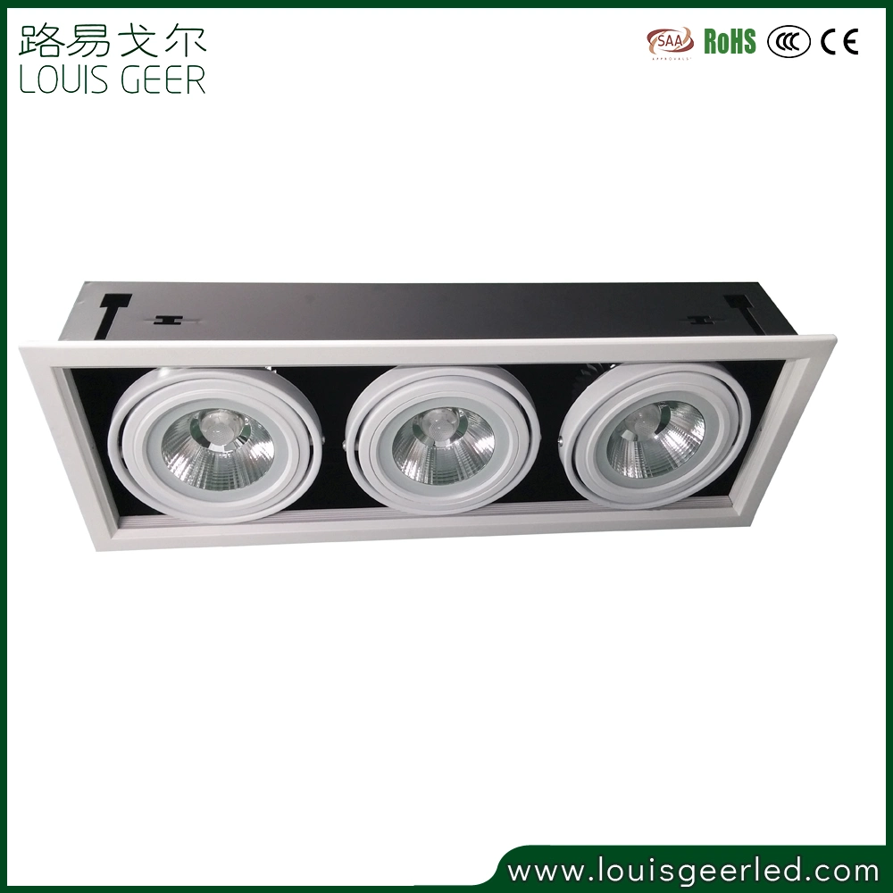 High quality/High cost performance Adjustable Recessed High Power 3*15W LED COB Grille Light