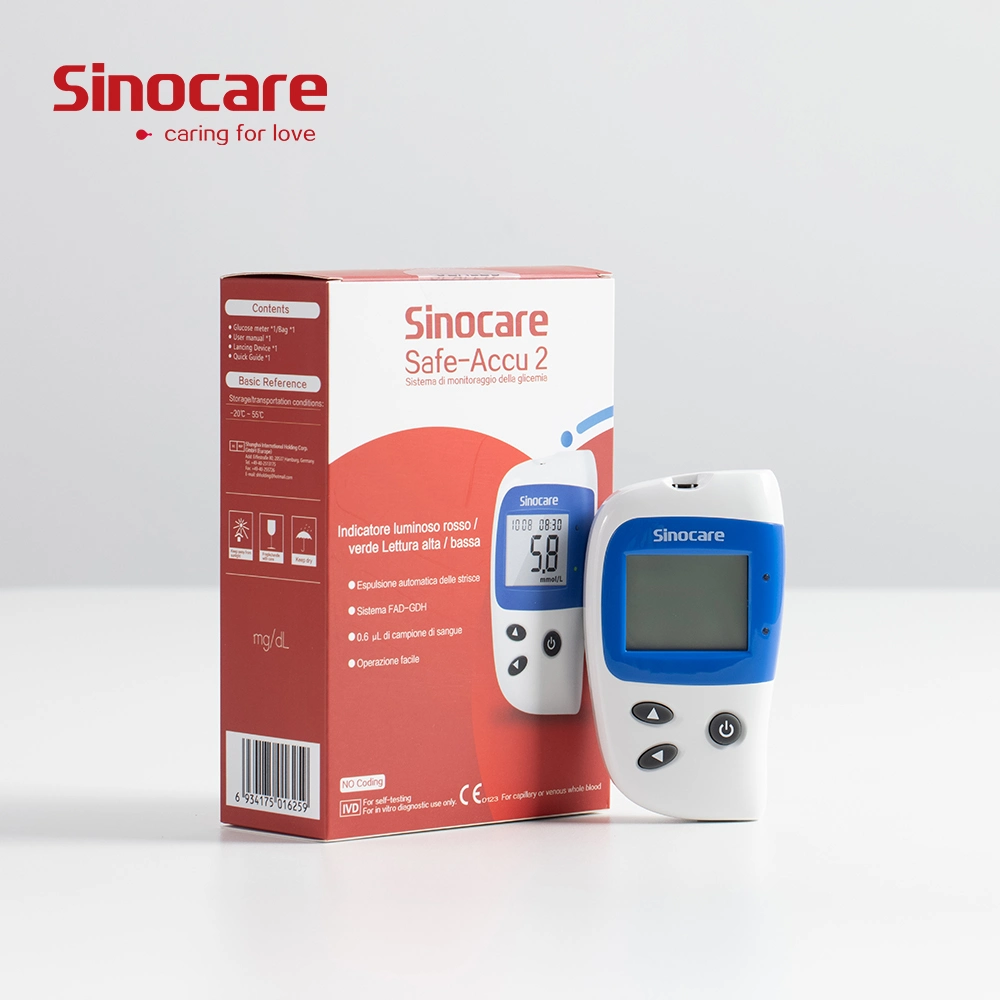 Sinocare CE dispositivo de monitorización de glucosa ISO Homecare Gluco Medidor para Diabetes