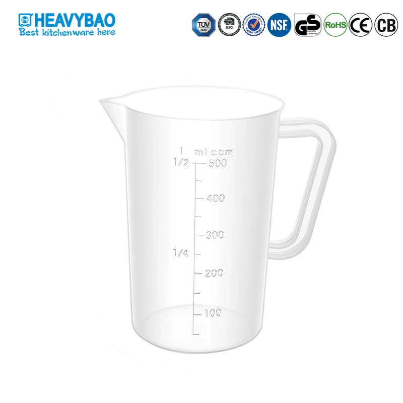 Heavybao 500ml PP Kitchen Flour Sugar Milk Measurement Beaker Measuring Cup