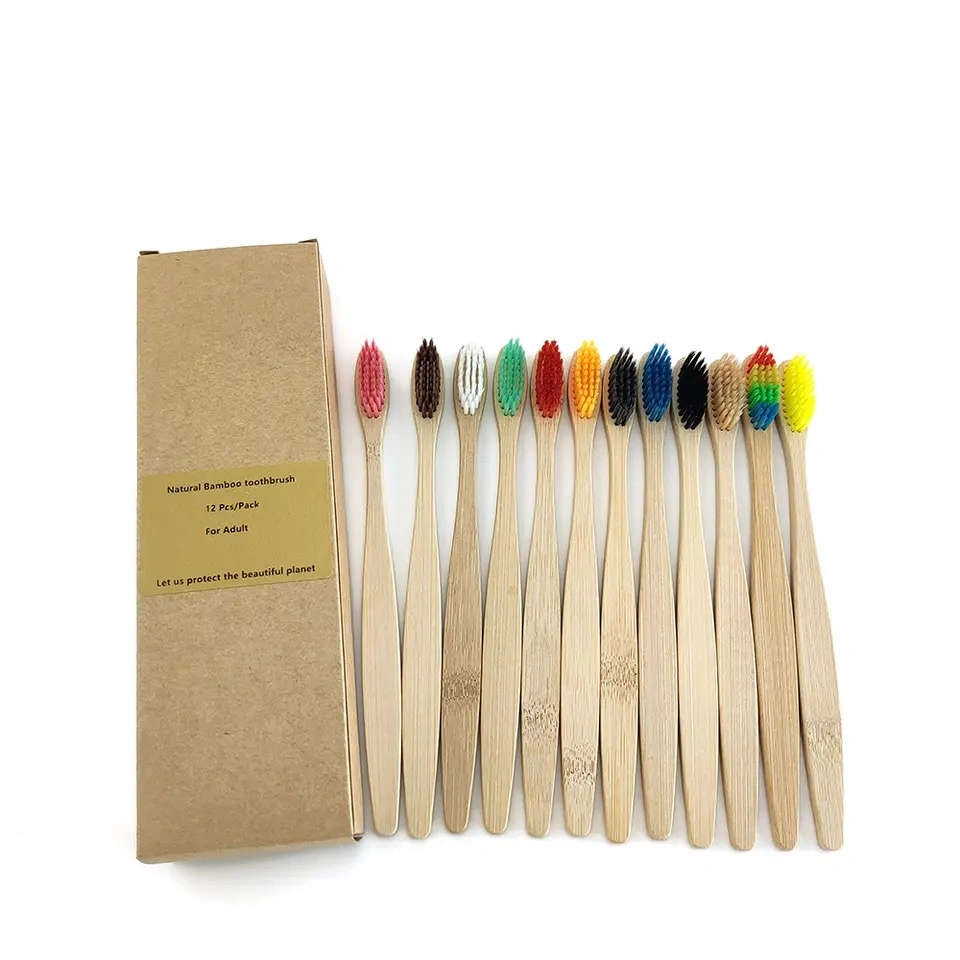 Bamboo Toothbrush Colorful PBT Hair Children's Home Toothbrush Travel Toothbrush