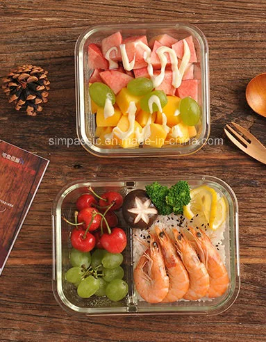 5PCS Microwavable Restaurant Borocilicate Glass Lunch Box Food Bowl Container with Lid