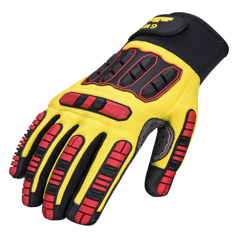 Heavy Duty Mechanical Cut Resistant Red Anti-Slip Mechanic Work Gloves