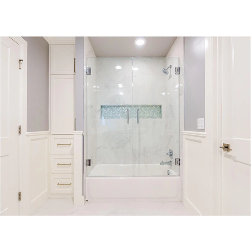Frameless Stainless Steel Degree Hinge Bathroom Tempered Glass Shower Door