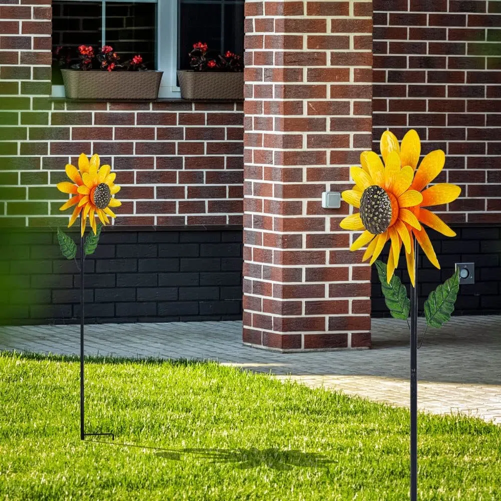 Art Decor Personalities Sunflower Waterproof Decorative Flower Garden Stakes