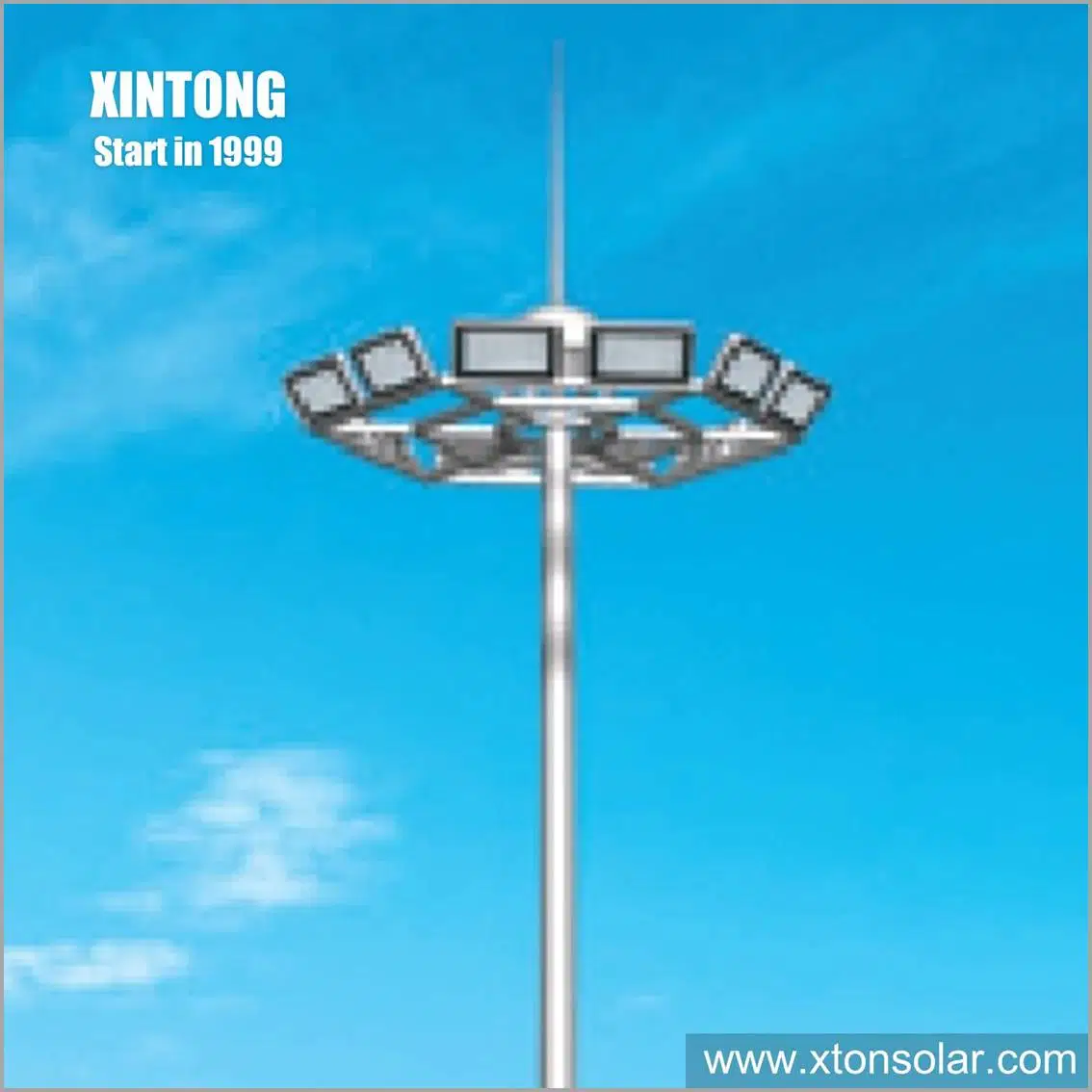 28m IP65 CE Hot DIP HDG Q235B Galvanized Round Conical Octagonal Waterproof Outdoor LED Solar Flood High Mast Light