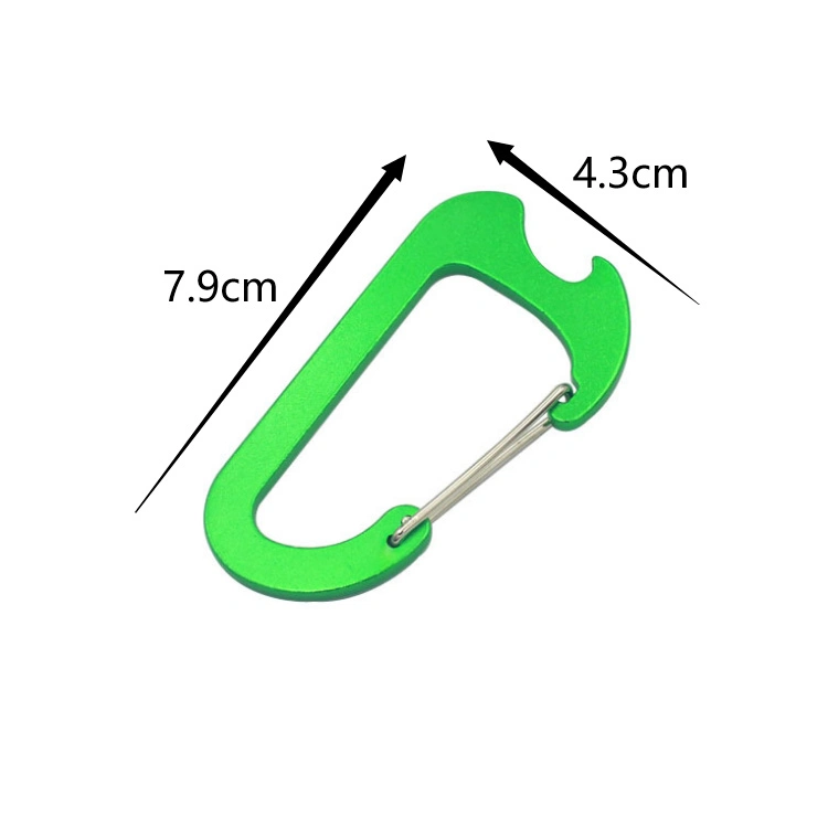 Aluminum D Shaped Bottle Opener Karabiner Keychain